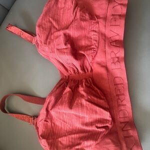 Kindred Bravely Pink Ribbed Bra with Adjustable Straps